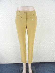 女春秋九分裤 直筒裤 1H829TC 拉链贴布饰弹力修身 卡VON专柜正品