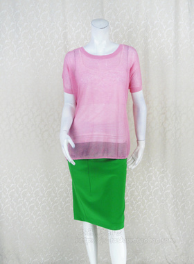 KA汶 专柜正品莫代尔吊带女夏镂空提花含亚麻针织衫两件套2M556WL