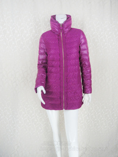 立领镂空提花拼贴女冬羽绒服中长款 新年价 品牌折扣 fon YA723