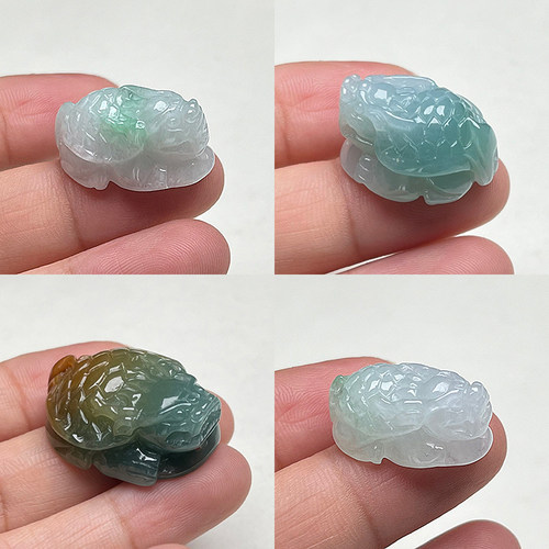 隆慈缘天然翡翠龙头龟玉吊坠挂件