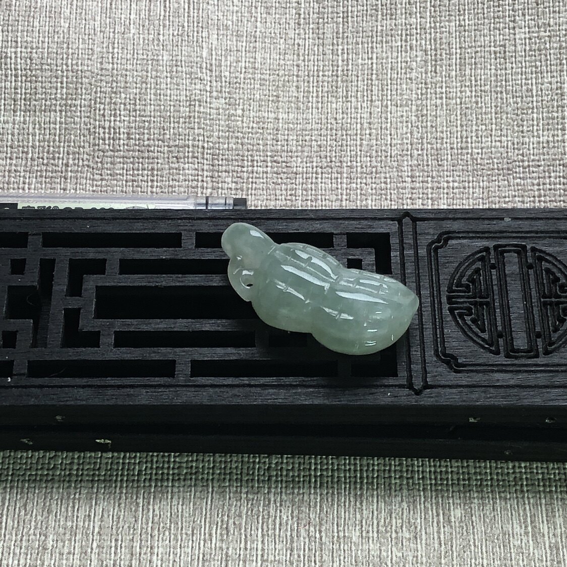 隆慈缘翡翠A货缅甸玉冰种蓝水花生吊坠生意兴隆筒钱生钱有道挂坠