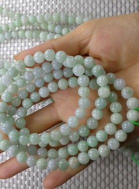 源头直发翡翠A货原矿7MM8MM9mm108颗多圈佛珠手链吊坠链毛衣链