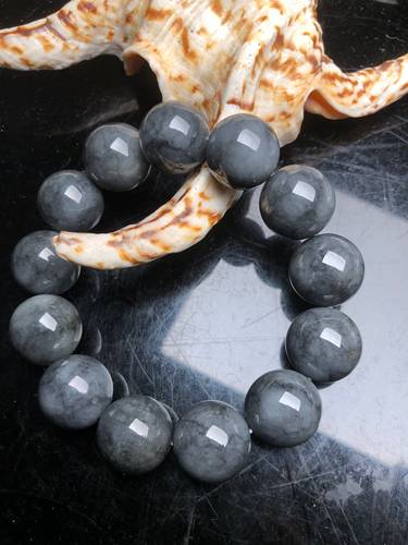 隆慈缘老坑种翡翠a货乌鸡种手链男女款8-18乌鸡手链霸气乌鸡手串