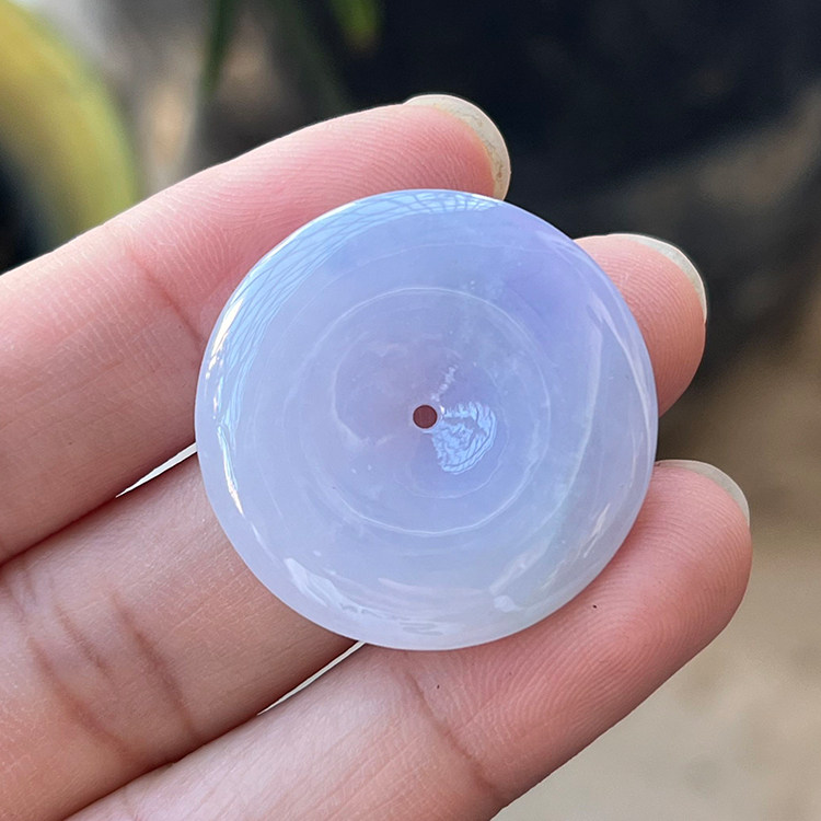 隆慈缘产地直销原矿紫罗兰平安扣吊坠缅甸翡翠老坑种玉佩挂件四会