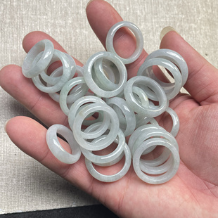 隆慈缘翡翠Ａ货戒指源头直销冰糯种白底青戒指男女士戒指自选