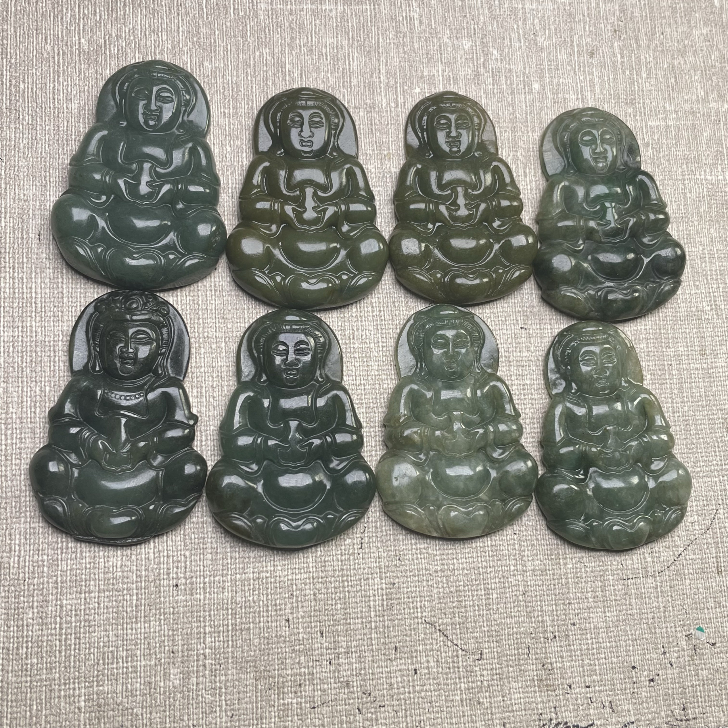 隆慈缘原矿翡翠源头直发A货翡翠糯种油青观音吊坠挂件