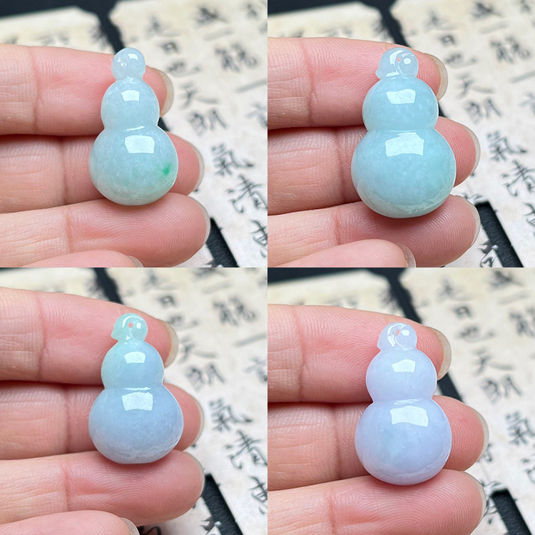 隆慈缘缅甸A货原矿翡翠葫芦吊坠