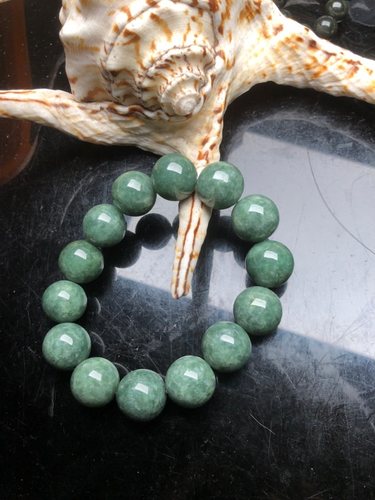 隆慈缘男士霸气深绿手串翡翠a货