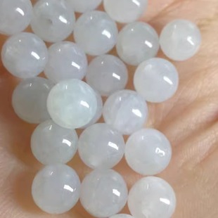 隆慈缘翡翠A货源头老坑冰种散珠子冰透水润散珠子冰糯玉珠DIY散珠