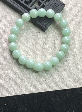 隆慈缘A货缅甸源头直发8mm9mm果绿手链满绿手链阳绿手串翡翠手链