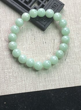 隆慈缘A货缅甸源头直发8mm10mm果绿手链满绿手链阳绿手串翡翠手链
