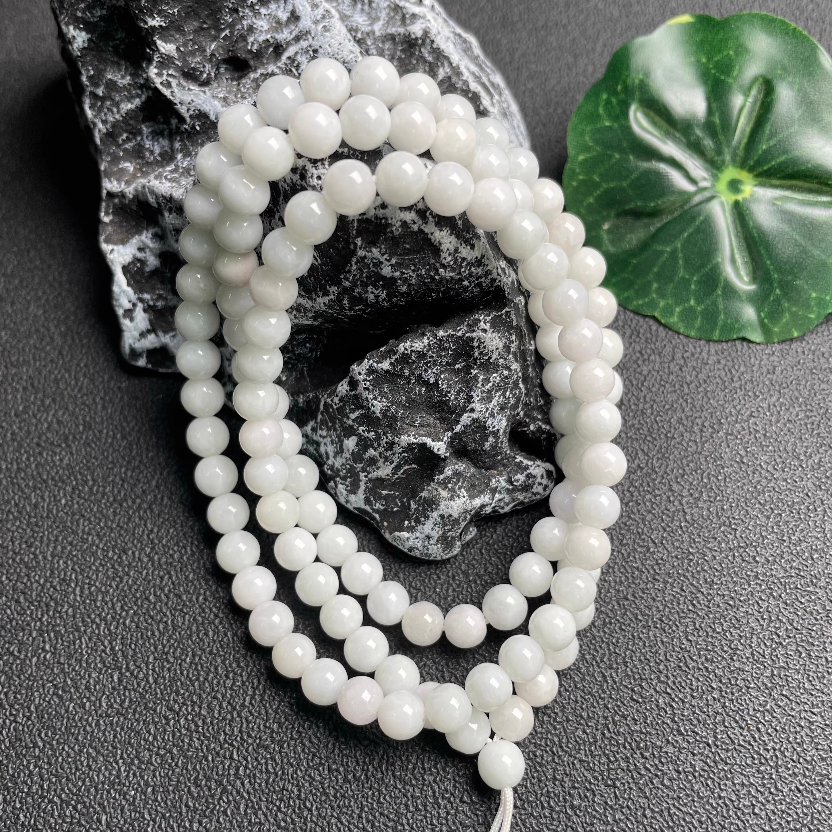 隆慈缘A货翡翠108佛珠挂链