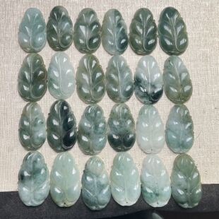 隆慈缘原矿翡翠源头直发A货翡翠特价批发冰糯种飘花叶子吊坠挂件