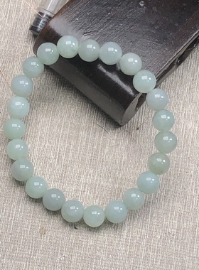隆慈缘翡翠A货源头直发冰糯种冰糯手串8mm10MM手串冰浅绿手链