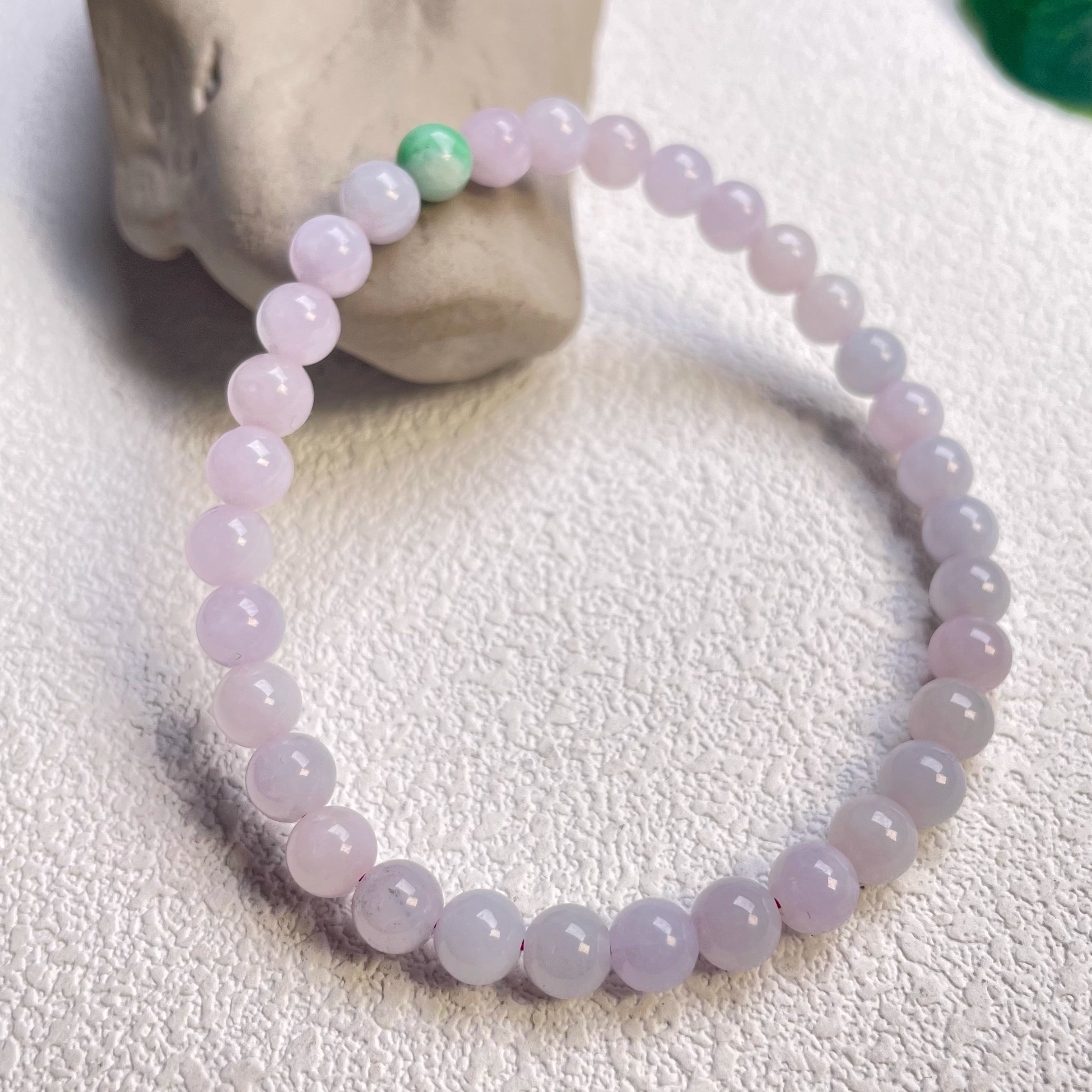 隆慈缘A货糯种紫罗兰翡翠手串