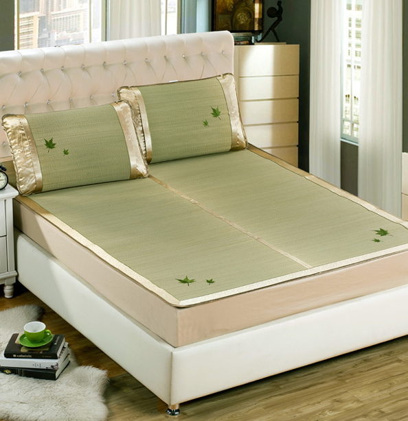 华升草折叠单双人三件套凉席子