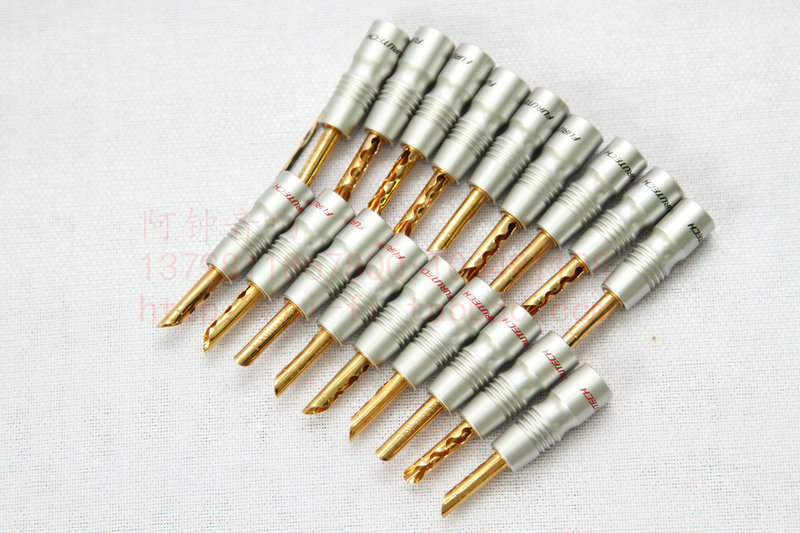 原装日本，古河 FURUTECH GS-200B，镀金香蕉插头，音箱插头，成色很新。