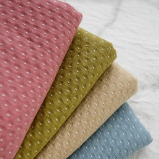 手工diy服装 连衣裙衬衫 面料 复古童装 可爱雪籽刺绣点点提花棉布料