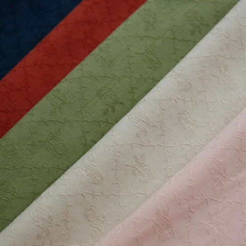 纯色提花棉布夏季连衣裙服装面料