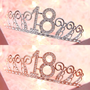 18岁成人礼皇冠生日礼物女生闺蜜十八女孩公主头饰仪式 氛围感高级