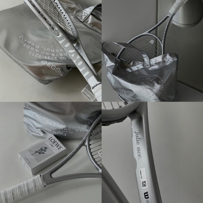 代购WILSON Pro Staff 97威尔胜网球拍定制哑光金属银专业比赛