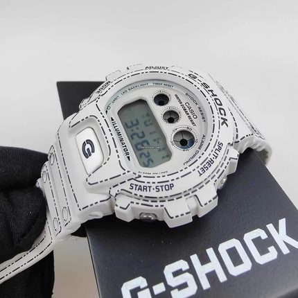 代购G-SHOCK男女腕表计时闹钟夜光防水折纸漫画风DW-6900RGM-5ER