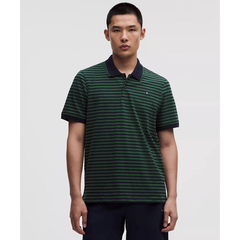 海外代购lululemon/露露乐蒙男士高尔夫Polo衫条纹短袖高尔夫运动