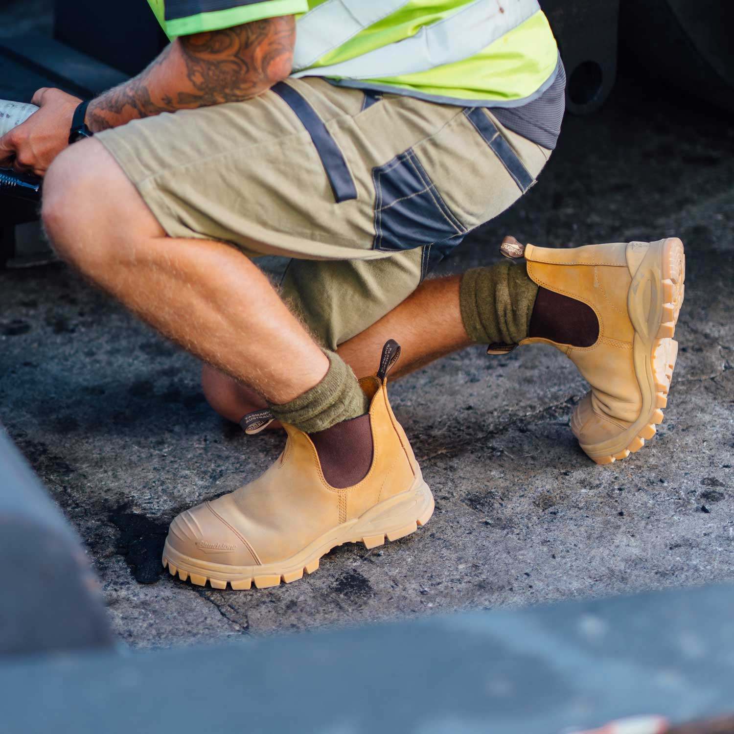 blundstone 960 小麦色靴子男女磨砂皮休闲靴防滑耐高温工装靴