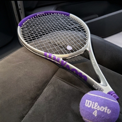 代购WILSON Clash 100L V2威尔胜网球拍银紫色定制拍专业比赛训练