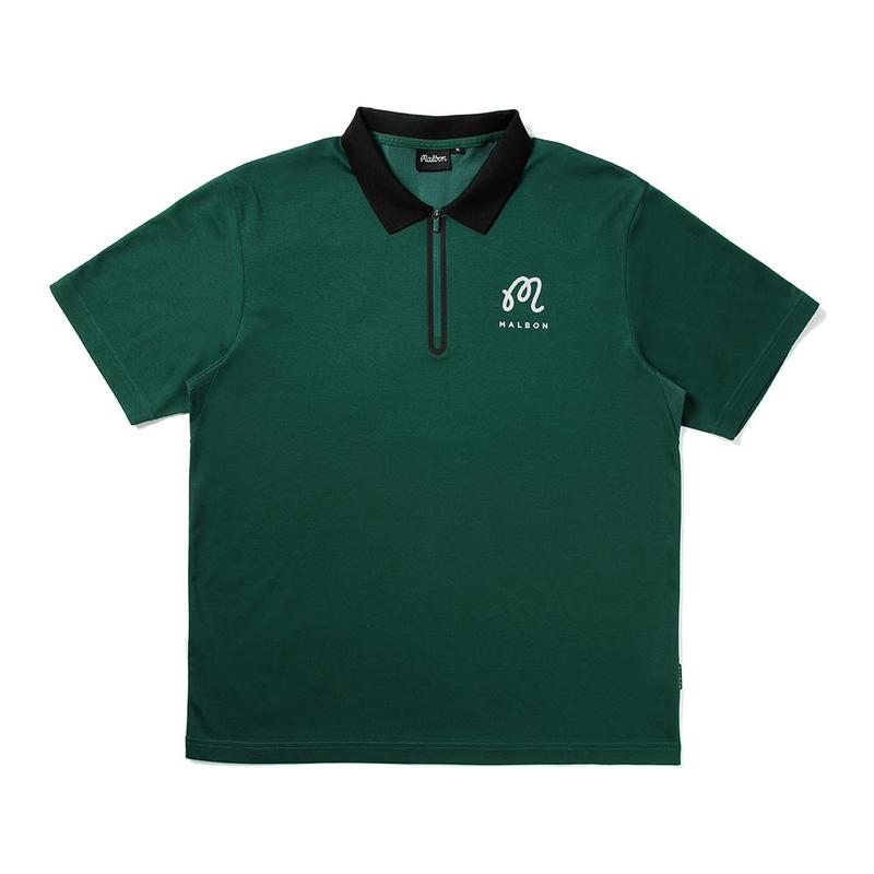 MALBON GOLF男士高尔夫运动POLO衫透气吸湿排汗舒适贴身轻便绿色