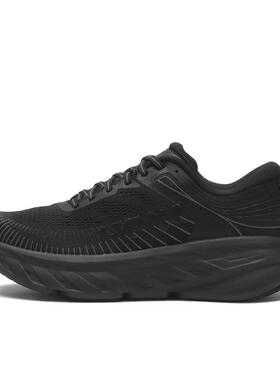 代购Hoka OneOne男女跑步鞋高缓震轻盈舒适透气设计厚底跑鞋黑色