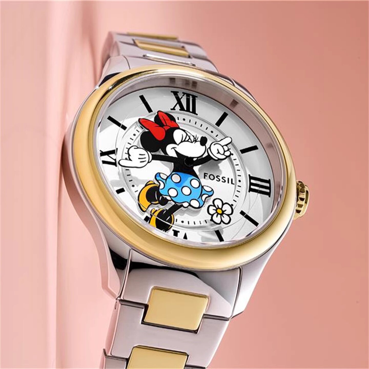 代购Fossil x Disney化石手表迪士尼米妮米老鼠限定卡通腕表