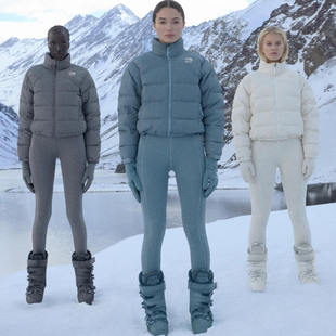 代购The North Face X SKIMS 2000 北面卡戴珊联名女士羽绒服短款