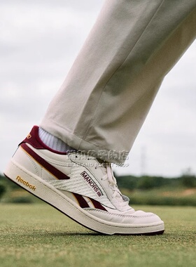 代购Reebok x MANORS Club C 锐步高尔夫球鞋联名限量款复古皮面