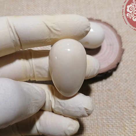 妙果阁天然象牙果纯手工精工文玩配饰一体三通长水滴佛头佛塔配珠