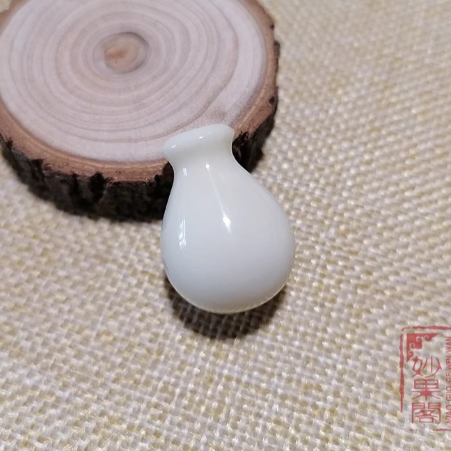 妙果阁纯手工精工天然象牙果文玩配饰一体三通钱袋佛头佛塔定做