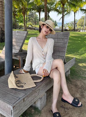 Monkey Studio 馥郁的呼吸 棉麻黄金配比薄款长袖手工扣针织衫