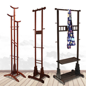 芝兰花韵红木衣架落地家用新中式 挂大衣架卧室收纳衣服实木衣帽架
