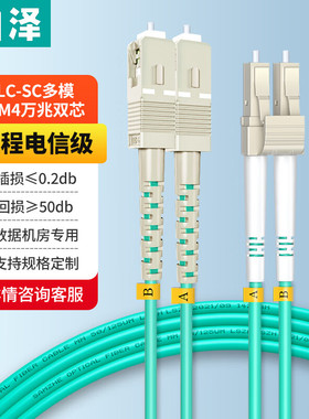 山泽G4-LCSC03(SAMZHE)光纤跳线 工程电信级万兆LC-SC多模双芯OM4 低烟无卤环保光纤线 收发器尾纤 3米