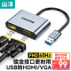 USB3.0转HDMI 山泽 苹果华为联想笔记本电脑连接电视投影仪高清同显拓展坞 VGA转换器转接头线扩展坞 UHG2021