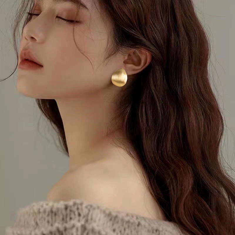 【水滴。】S925纯银镀金拉丝时尚百搭耳扣耳饰耳钉,饰品/流行首饰/时尚饰品新,耳钉,淘宝优惠券,粉丝福利购,淘宝优惠卷