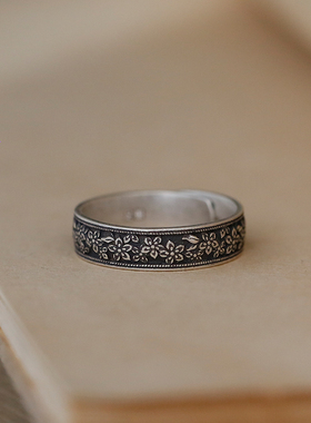 女990足银民族风文艺复古戒指