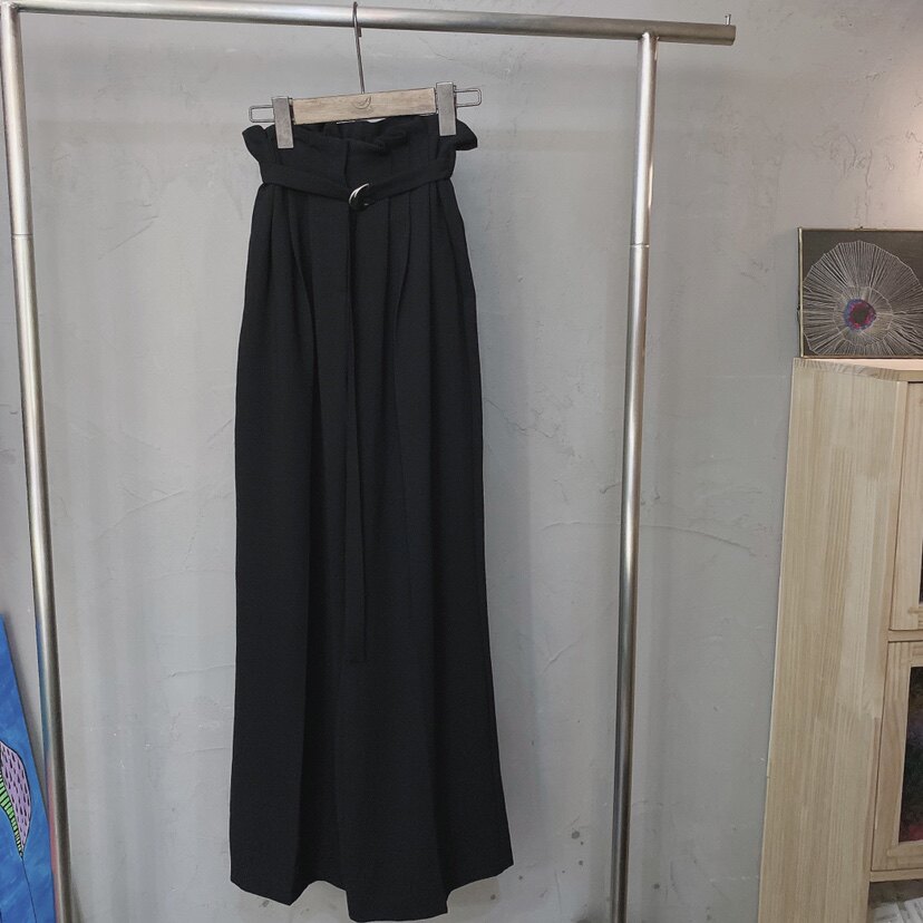 现货特价！韩国东大门2023新款女装花苞高腰阔腿西装休闲裤腰带潮