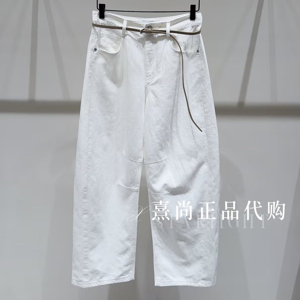 【高圆圆同款】EBF2JEN001原1499三皇冠专柜正品26夏5B休闲牛仔裤