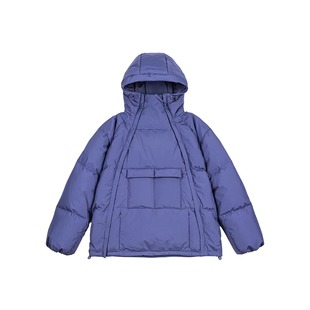 Eagle Vogue户外连帽宽松90鸭绒保暖双拉链短款羽绒服男女