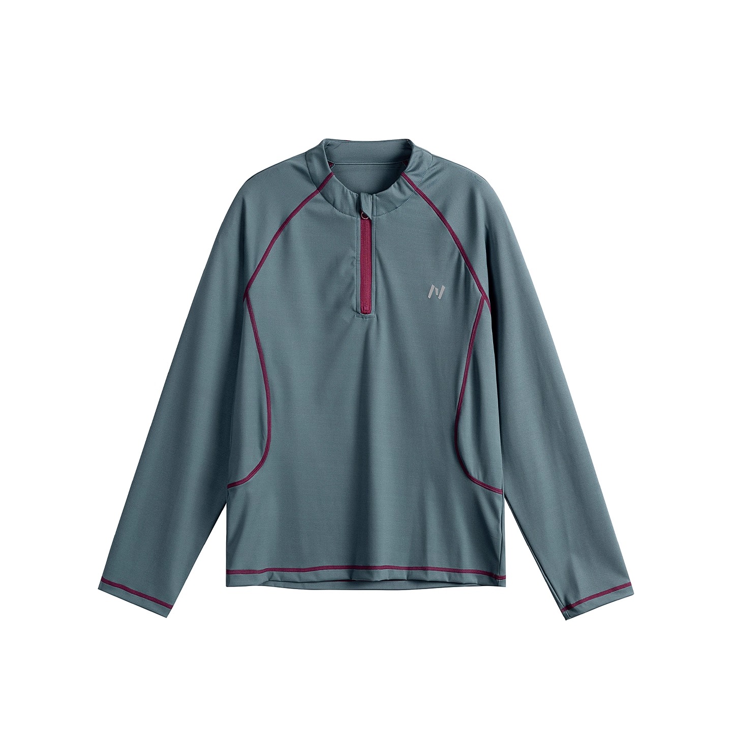 Eagle Vogue户外拼色半拉链修身高弹套头休闲长袖T恤女