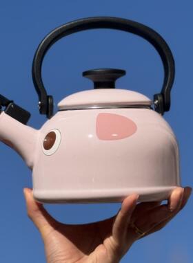 日本Fuji Horo动物水壶熊猫大象富士搪瓷珐琅家用烧水壶茶壶煮茶