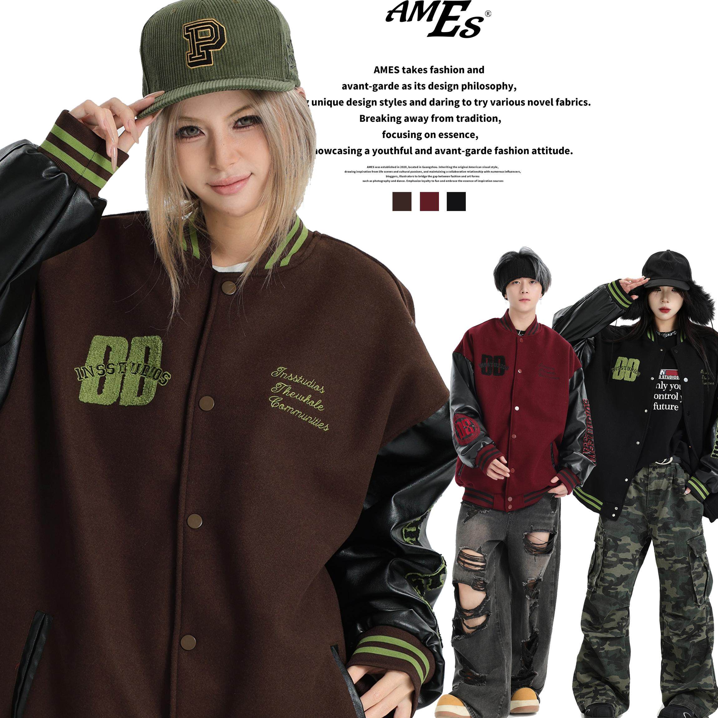 AMES植绒毛巾绣LOGO棒球服