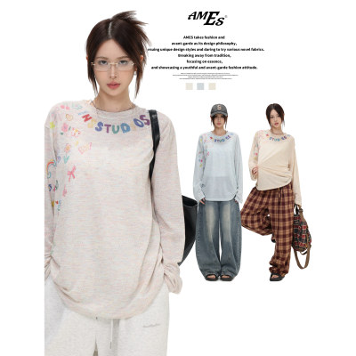AMES「卡通涂鸦」长袖罩衫