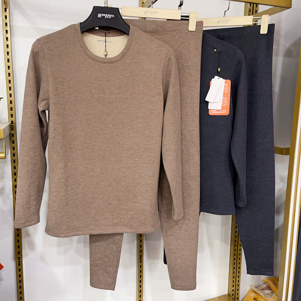 发热加厚加绒圆领打底秋衣秋裤